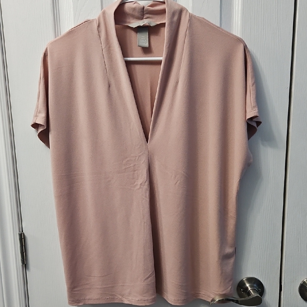 H&M Top Short Sleeve Size Large Color Pink